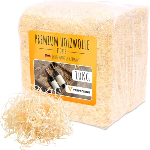 verpacking Virutas de madera de abeto (cantidad seleccionable) - material de relleno para regalos y paquetes, decoración 10 kg