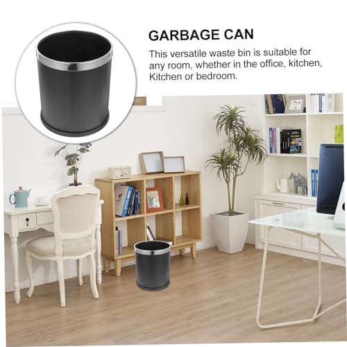 Basurero de hierro rectangular negro para cocina y baño miniatura 6