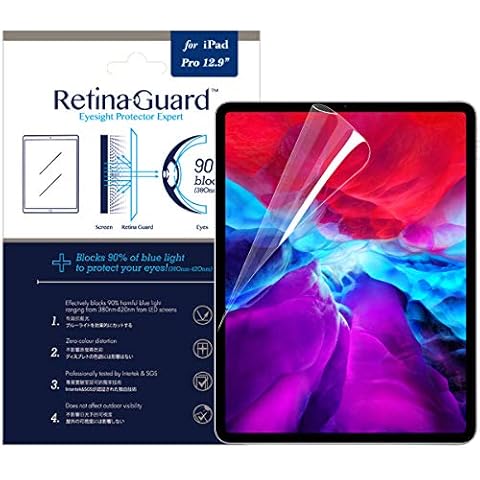 RetinaGuard Anti Blue Light Screen Protector for iPad Pro 12.9 Inch 5th Gen / 4th Gen (A2069 A2232 A2233 A2229) / 3rd Gen (A1876 A2014 A1983 A1895) | Blocks Harmful Blue Light, Reduce Eye Fatigue Cover