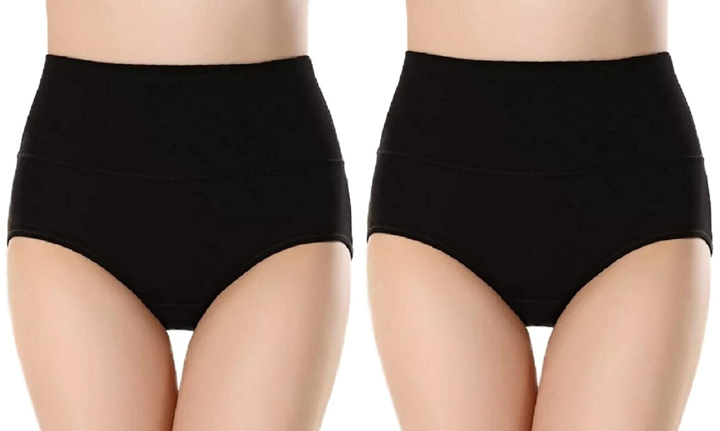 plumbury Women Cotton Full Coverage High Waist Panty, Size M-XXL (Pack of 2 Panty)-picture-17