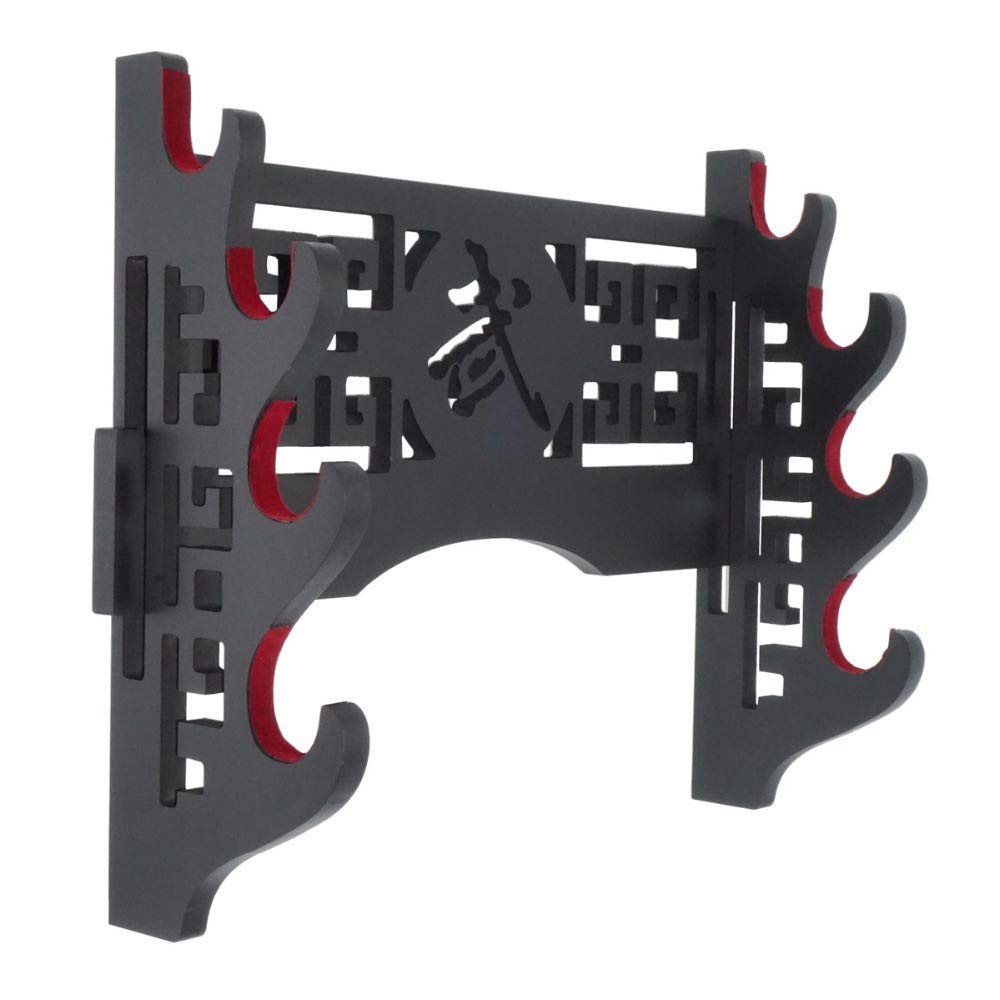 GOONSDS Velvet Protect Sword Wall Mount Sword Holder Display Stand for Katana Wakizashi Genji and Samurai Swords (4 Tier)