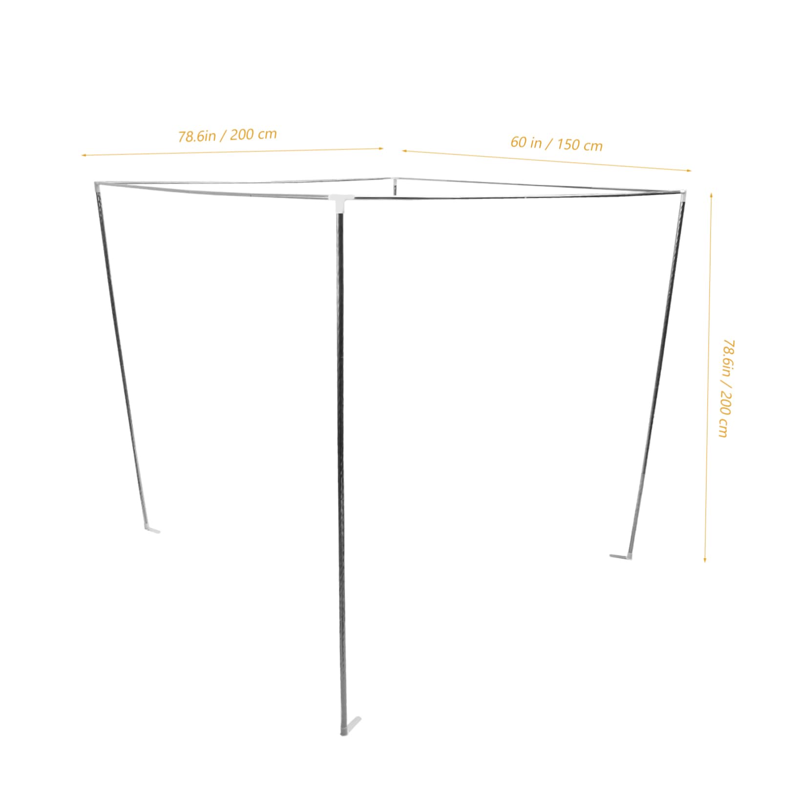 Ciieeo 1Set Stainless Steel Canopy Bed Frame Bracket Net Frame for Bed Easy Assembly Stable Structure Modern Bedroom Decor Suitable for Bed Curtains Poles