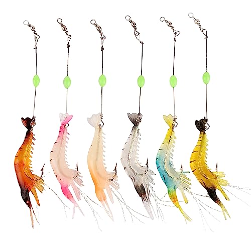 Shrimp Artificial Bait, Soft Shrimp Lures Fishing Lures Luminous Artificial Lures (12PCS)
