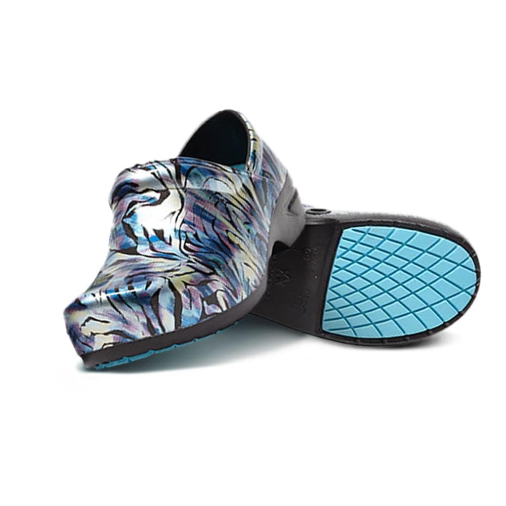 Anywear SR Angel Nursing Clogs for Women and Men - Lightweight, Water-Resistant Non-Slip Work Shoes with Exceptional EVA Cushioning, Ventilated Insoles - Iridescent Glam, 8 Women/6 Men