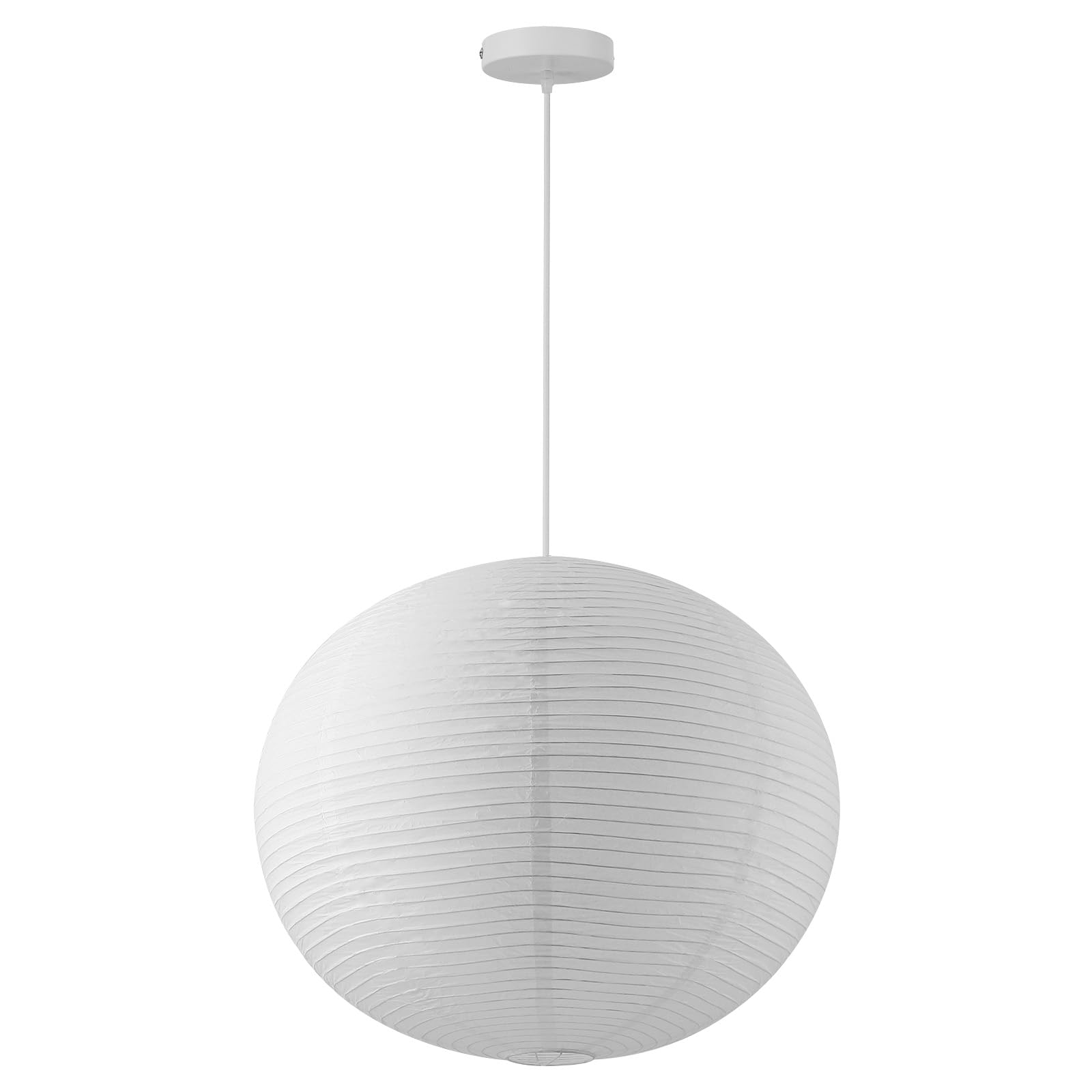 large rice paper pendant light kit, 20in white globe paper lantern lights, e26 base, japanese hanging lantern lamp japandi chandelier for dining room bedroom office living room