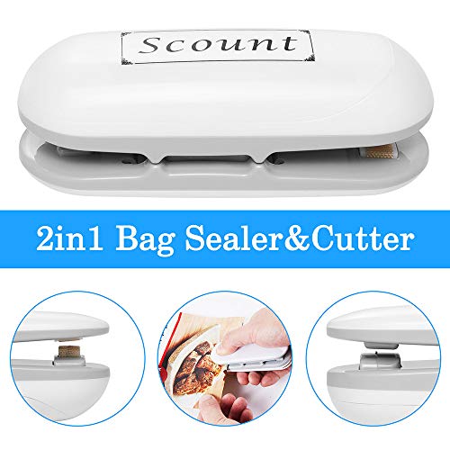 Mini Bag Sealer, Mini Heat Sealing Machine, 2 in 1 Heat Sealer