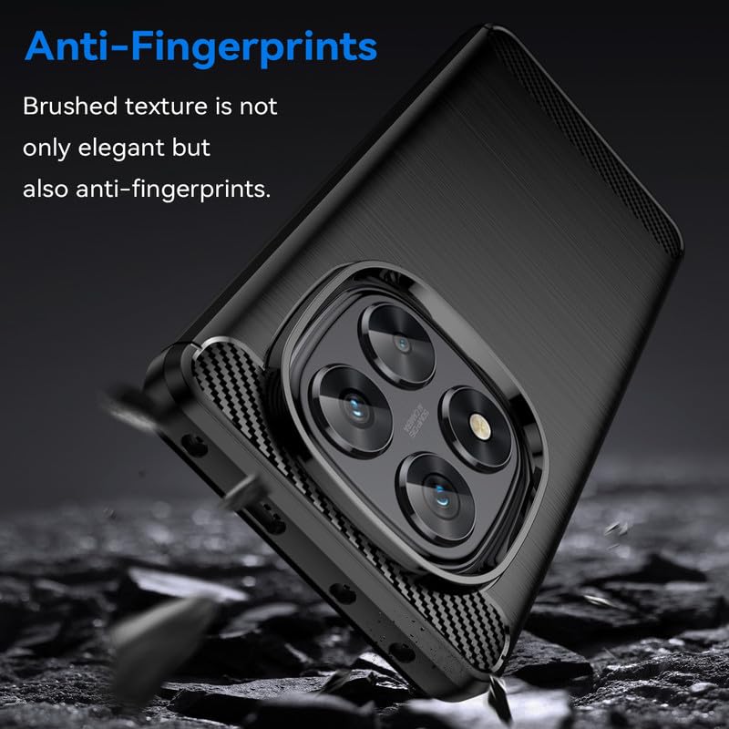 Image of NPRC Hybrid Ultra Slim Protective Case TPU Non-Slip Carbon Fiber Texture Shockproof Case Cover for Redmi Note 14 pro Plus - Black