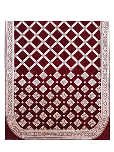 Image of NACIA Velvet Sofa Cover with Arm Covers Set of 5 Seater - Premium Sofa Covers 3 Seater and 2 Seater Full Cover Set for Couch Seat - Heavy Fabric Sofa Slip Back Protector, Maroon