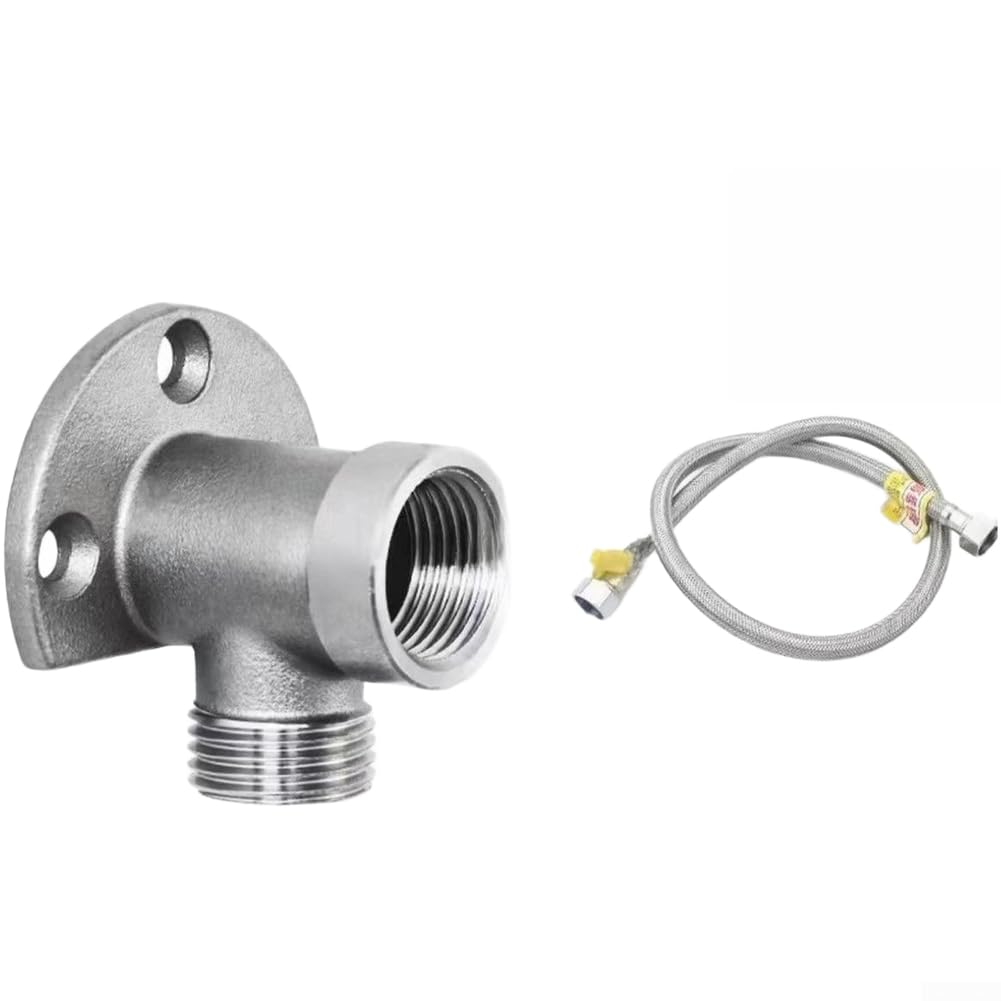 304 Stainless Steel Wall Mount Faucet Bracket 4 Inch Base for Tap Sink Kitchen Bath Mixer Fixing Kit(B)