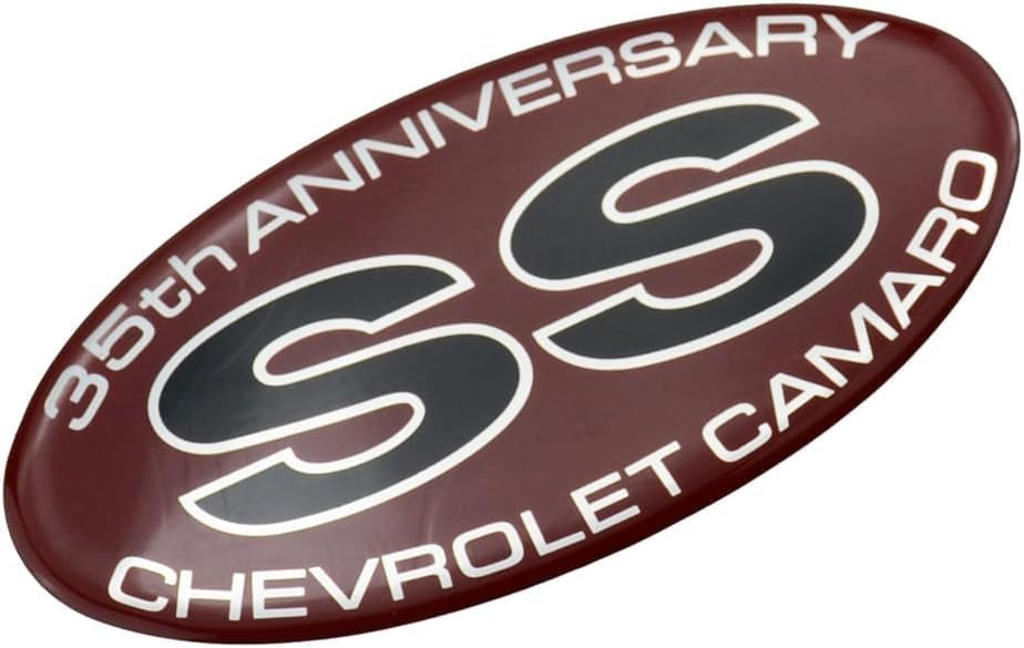 Miniatura 2 de 2X 2002 Camaro SS 35th Anniversary Front Fender Emblem 3D Badge Sticker Sticker Decal HT10307879 Reemplazo para SS (Rojo)