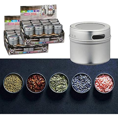 Cepewa Aufbewahrungsdosen magnetisch 4 x 6er Set Gewürzdosen Gewürzbehälter Mehrzweckdose Dosen Cover