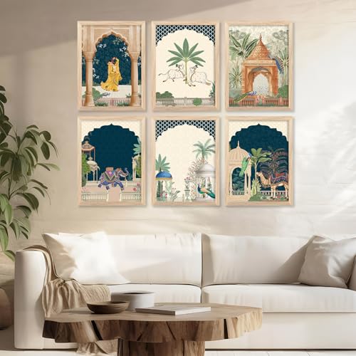 Image of Pichwai paintinng framed wall Painting for Living Room Bedroom Office Room Decor - Frame for Home Decor and Wall Decor (Design 5, 13x17 inch, Standard Packaging)