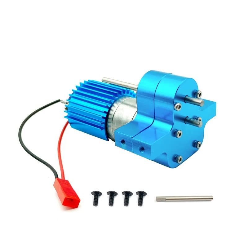 HLSONHENGM Metal 370 Motor Gearbox Gear Box for WPL C14 C24 B24 B36 MN D90 D99 MN99S RC Car Upgrades Parts Accessories(Blue)