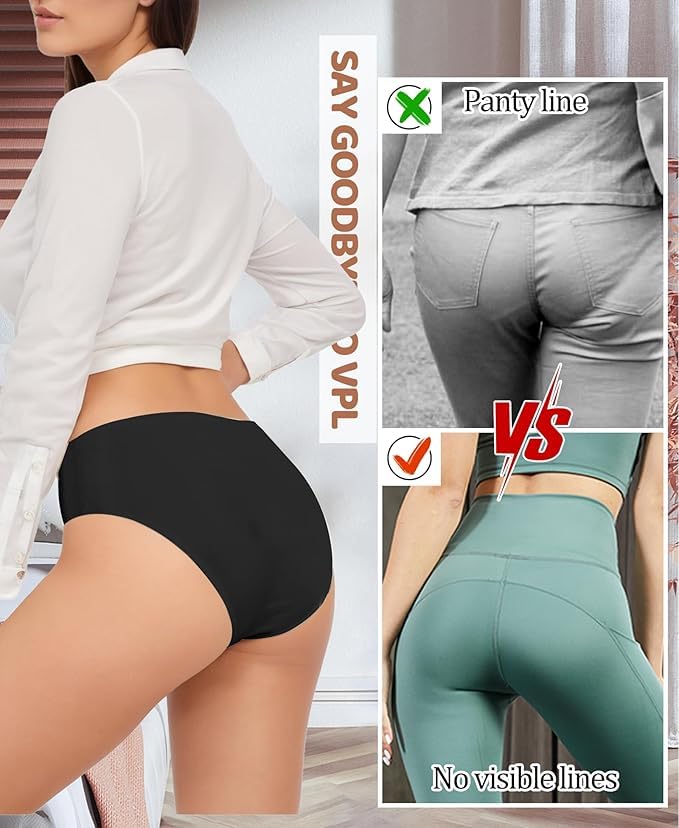 Women's Seamless Underwear No Show Stretch Bikini Panties Silky Invisible Hipster4