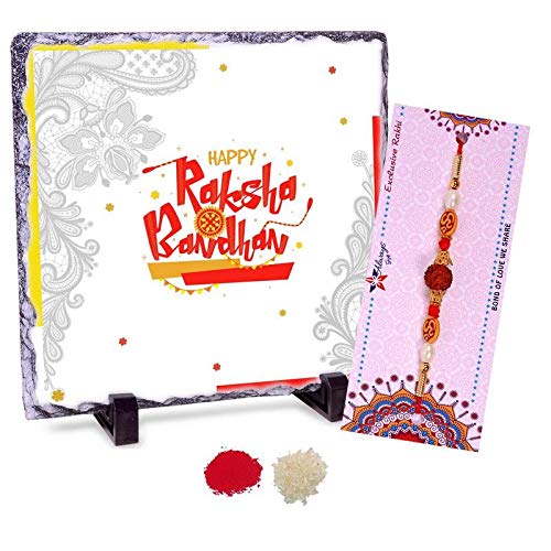 MARVELLOUS RUDRAKSH RAKHI Happy Raksha Bandhan Rock Tile Amazon.in