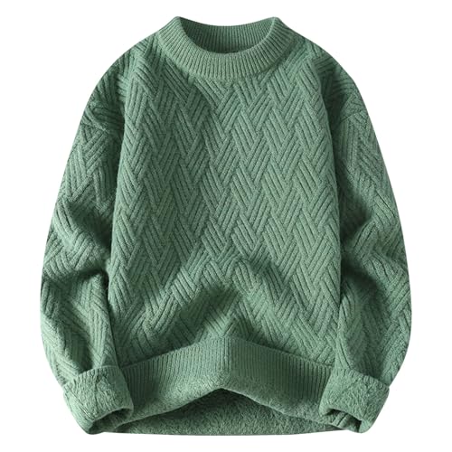 Unisex Cable Knit Vintage Sweater Loose Casual Chunky Knitted Vintage Pullover Loose Woven Crewneck Knitted Tops