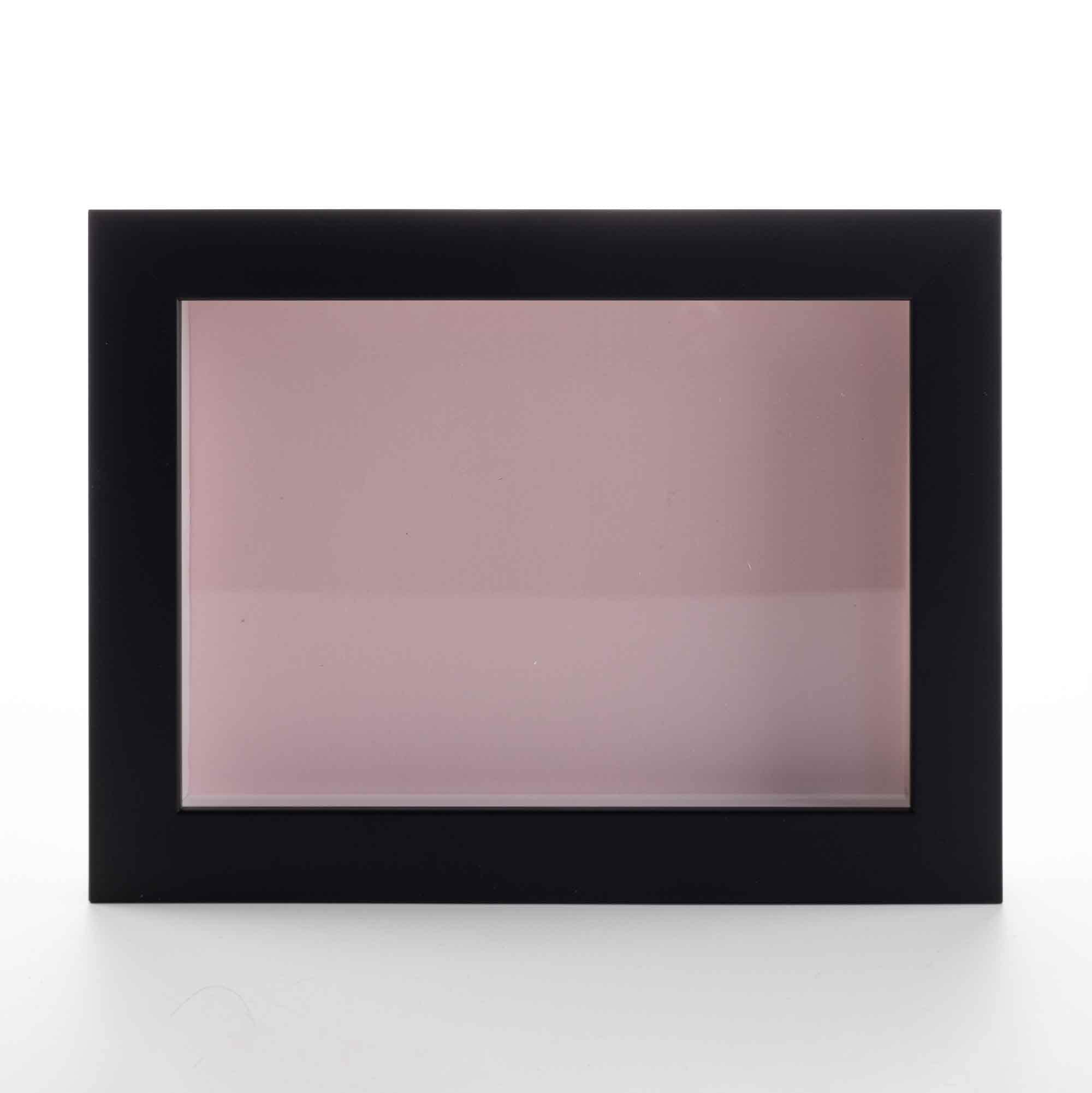 Black 24x36 Large Shadow Box Display Wooden Frame with Pink Acid-Free Backing UV Acrylic & Hanging Hardware - with 3/4
