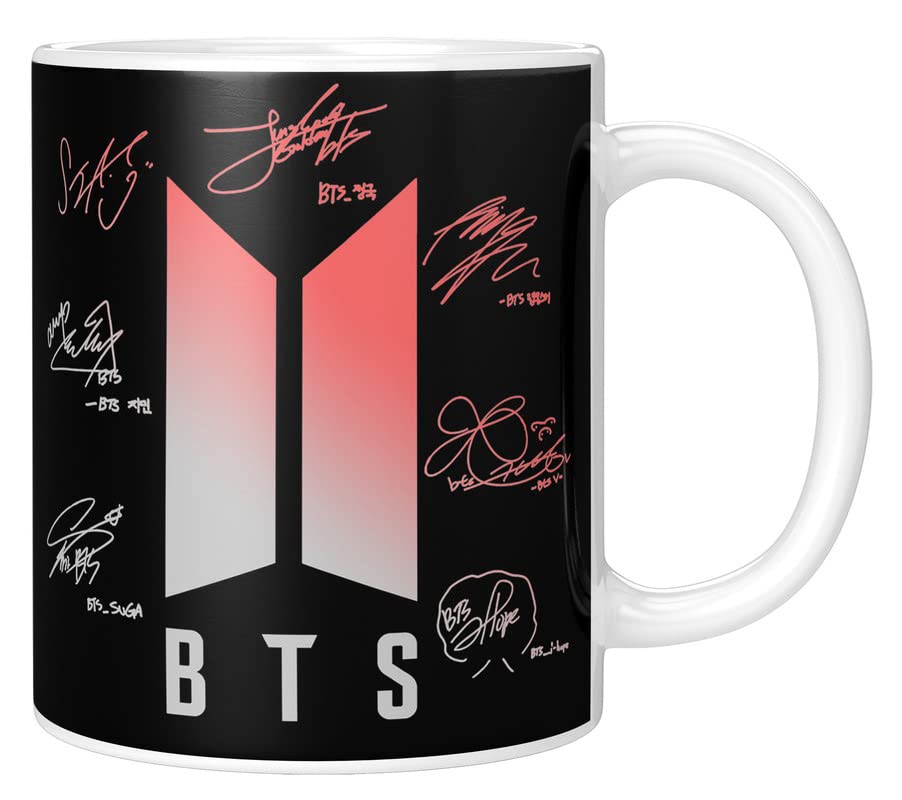 PrintingZone BTS Mug BTS Signature Mug V Suga J-Hope Jungkook Jin Jimin Rm BTS Combo BTS Product Gift for Girl Pack of 1(RBTM-15)