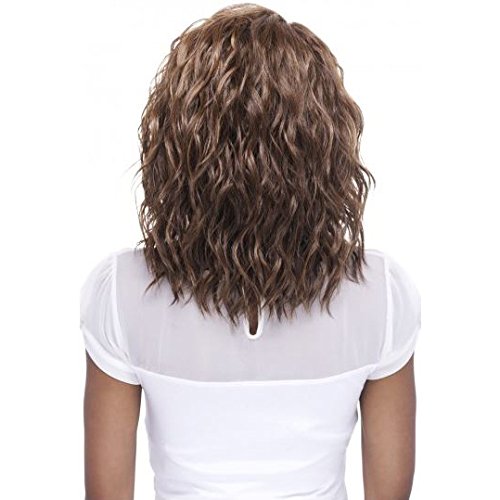 VIVICA A FOX SWISS LACE FRONT WIG - 16" LAYERED BODY WAVE RAZOR CUT WITH SIDE BANG AND SIDE INVISIBLE PART LACE WIG - FINN (2)
