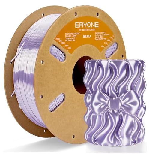 ERYONE Silk PLA Filament for 3D Printer 1.75mm +/- 0.03mm, Shiny Filament 1kg (2.1lbs)/Spool, Taro Purple