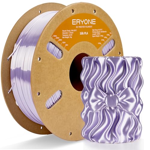 Image of ERYONE Silk PLA Filament for 3D Printer 1.75mm + /- 0.03mm, Shiny Filament 1kg (2.1lbs) /Spool, Taro Purple