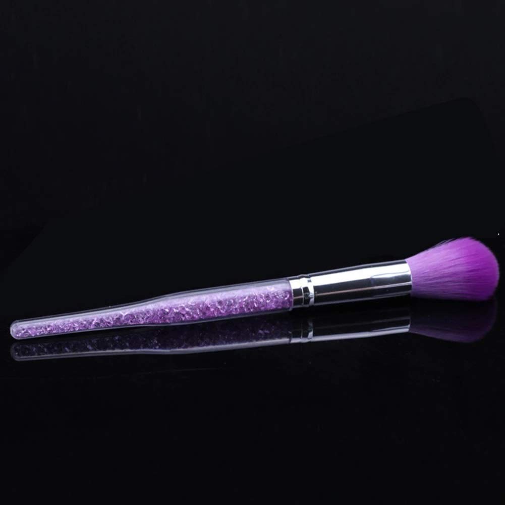 Pinceaux de Maquillage Accessoires de Soin des Ongles Nail Art Brosse Poussière Brosse Rouleau avec poignée Longue Creuse(Argento)