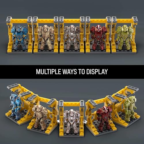 Mega Fallout Action Figure Building Toy, T-60 Power Armor Collection with 327 Pieces, 5 Micro Action Figures and Accessories, for Collectors