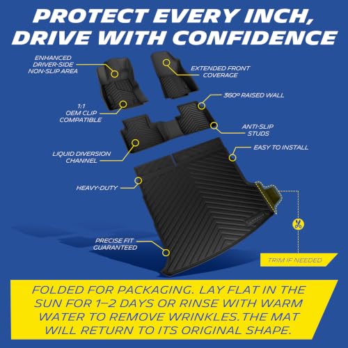 Image of Michelin Vehicle Mats for 2025-2026 Subaru Forester Hybrid (4 Piece) | Not Fit Gas, All-Weather TPE Custom Fit Liner, Premier