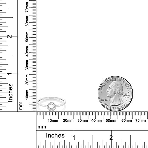 Gem Stone King 10K Solid White Gold Round White Diamond Contemporary Engagement Circle Ring For Women3