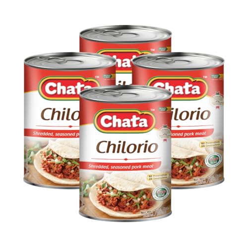 Chata Pork Chilorio, Shredded Seasoned Meat, 13.05 oz, Pack of 4