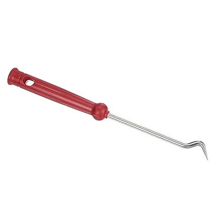 PATIKIL O-Ring 135 Degree Hook 240mm, Oil Seal Gasket Precision Screwdriver Puller Remover Removal Tool, Red