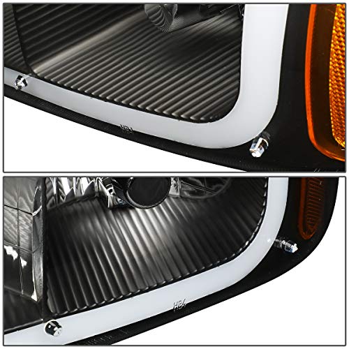 Image of DNA MOTORING HL-LB-SIERRA99-BK-AM 4PCs LED DRL Strip Headlight+Bumper Lamp Compatible with 99-07 Sierra /Yukon