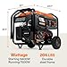 Generac 8011 GP7500E 7,500-Watt Dual-Fuel Compatible Portable Generator - Gas and Propane - COsense Technology with Electric Start - Powerrush Advanced Technology - Reliable Power Solution