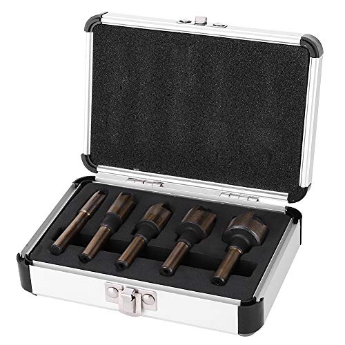 5Pcs 82° 5 Flute 6Mm Round Shank Chamfer Hss Countersink Set For Wood Quick Change Bit 1/4 3/8 1/2 5/8 3/4 Inch (82°Five-Piece Set Roasted Yellow Chamfering) #TOP1