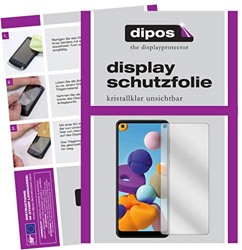 dipos I Protector de Pantalla Compatible con Samsung Galaxy A21 pelicula Protectora Claro