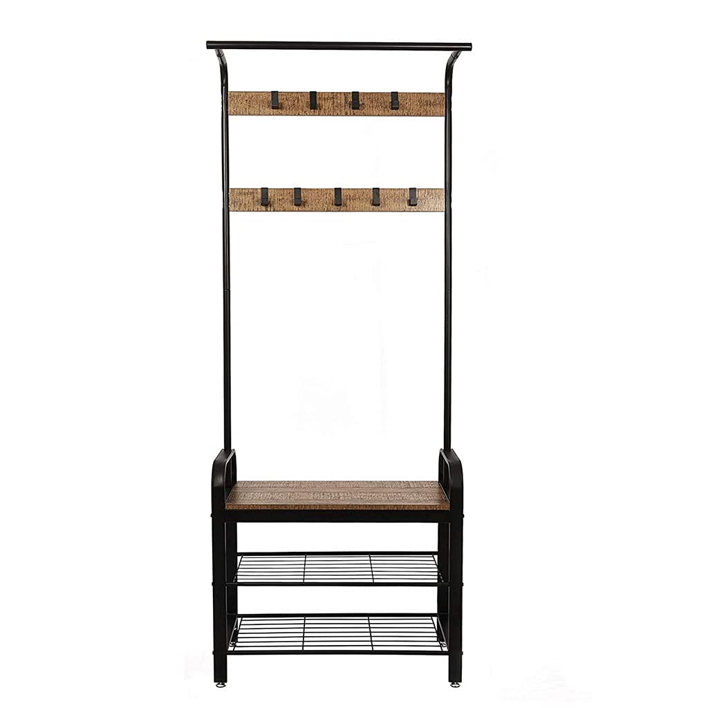 MOBYGKFY Coat Rack Floor Standing Clothes Hanging Storage Shelf Clothes Hanger Racks Bedroom Furniture