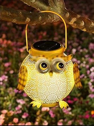 Scizor 1pc Outdoor Solar Hanging Lanterns Light, Waterproof Cutout Retro Metal Decorative Garden Lights, Courtyards, Landscapes, Walkways, Elegant Decoration of The Festival (OWL)