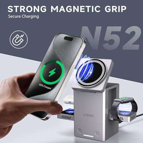 LOBKIN 3 in 1 Wireless Charging Station for Apple Multiple Devices - image 4