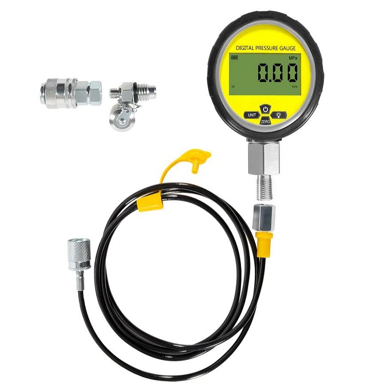 Digital Hydraulic Pressure Test Coupling Kit 10000PSI & Silicone Protector 1/4 Inch NPT Connector 700BAR/70Mpa Weonefit