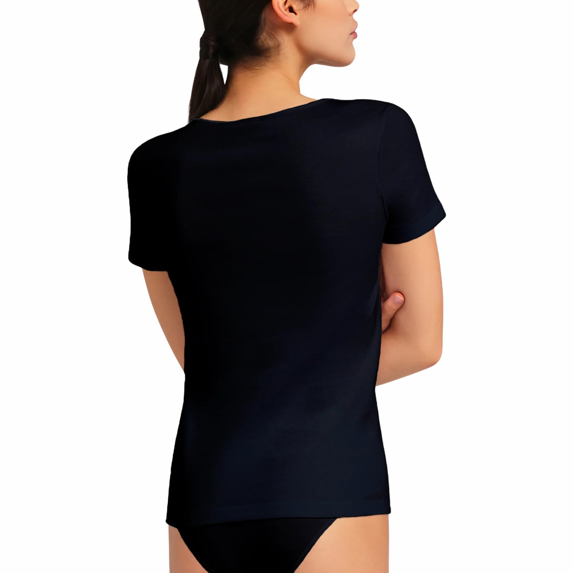 LIABEL Maglia Intima Donna Caldo Cotone Invernale, Tessuto Pesante (Pacco da 2), Canotta Termica
