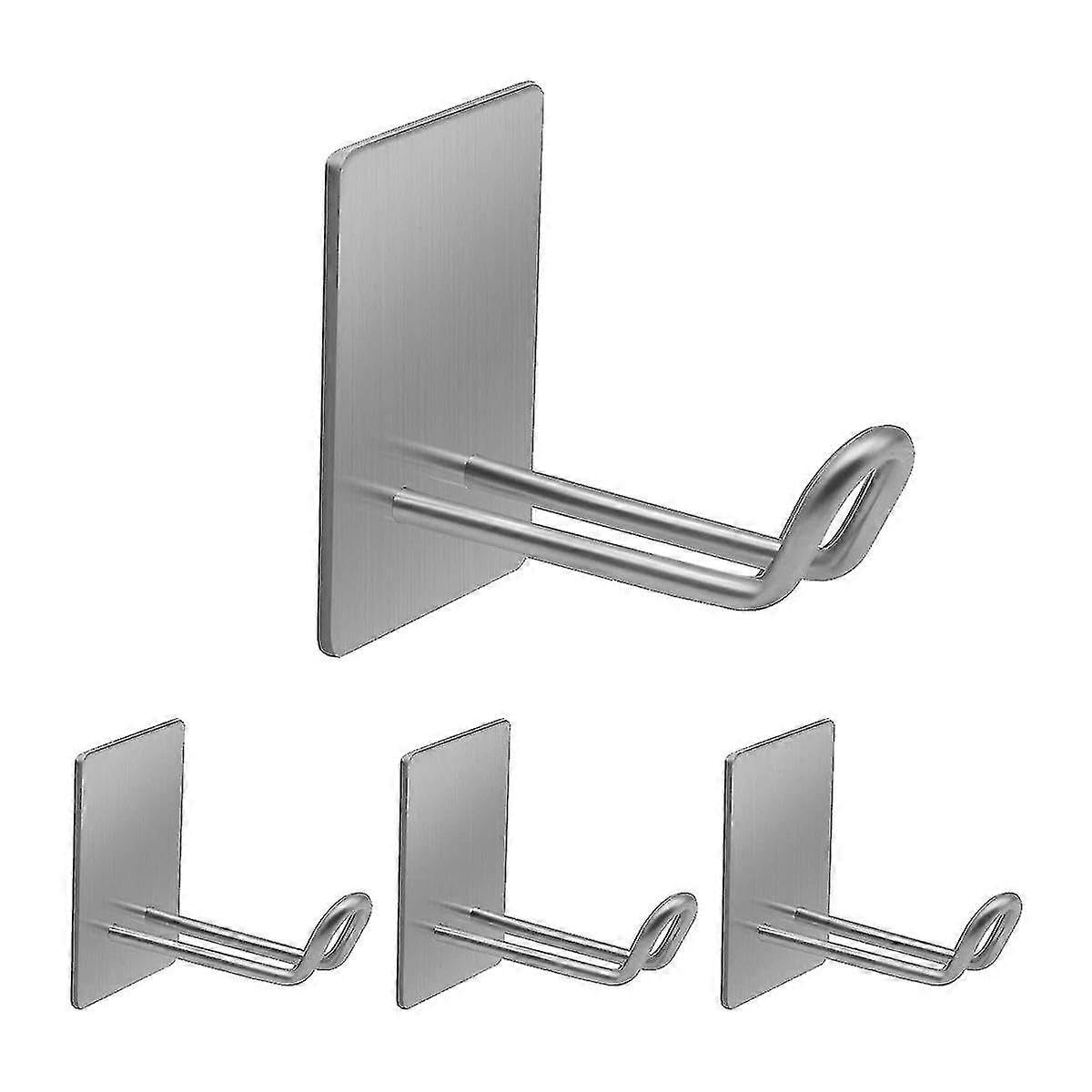 JOYHAPPST Stainless Steel Hook for Towel Robe Coat Keys, 4-Pack, Silver