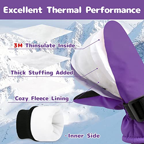 Olreco Toddler Mittens Toddler Snow Gloves Kids Mittens Winter Waterproof Baby Winter Mittens Thinsulate Toddler Ski Gloves4