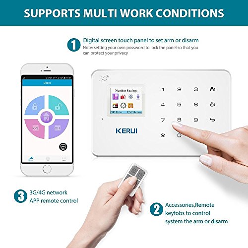 GSM 3G Alarm System Kit - KERUI G183 Wireless WCDMA DIY Home and Business Security Burglar Alarm System Auto Dial Easy to Install,APP Control by Text,not support wifi and/or Landline - Thumbnail 5