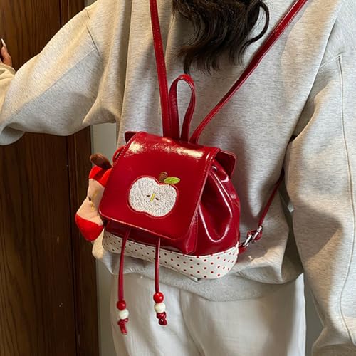 Sac à dos brodé pommes pour femme - Sac léger décontracté au quotidien