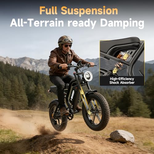 Electric Dirt Bike for Adults – Peak 1500W/3000W Electric Bikes, 48V/52V 15.6Ah/25Ah/40Ah, 50-100 Mile Range(PAS Mode), 16/20 Inch All-Terrain Fat Tire Motorcycle