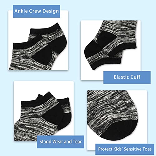 Boys Ankle Socks 12-Pack Toddler Kids Athletic Socks Low Cut Sizes for 2-10 Years4
