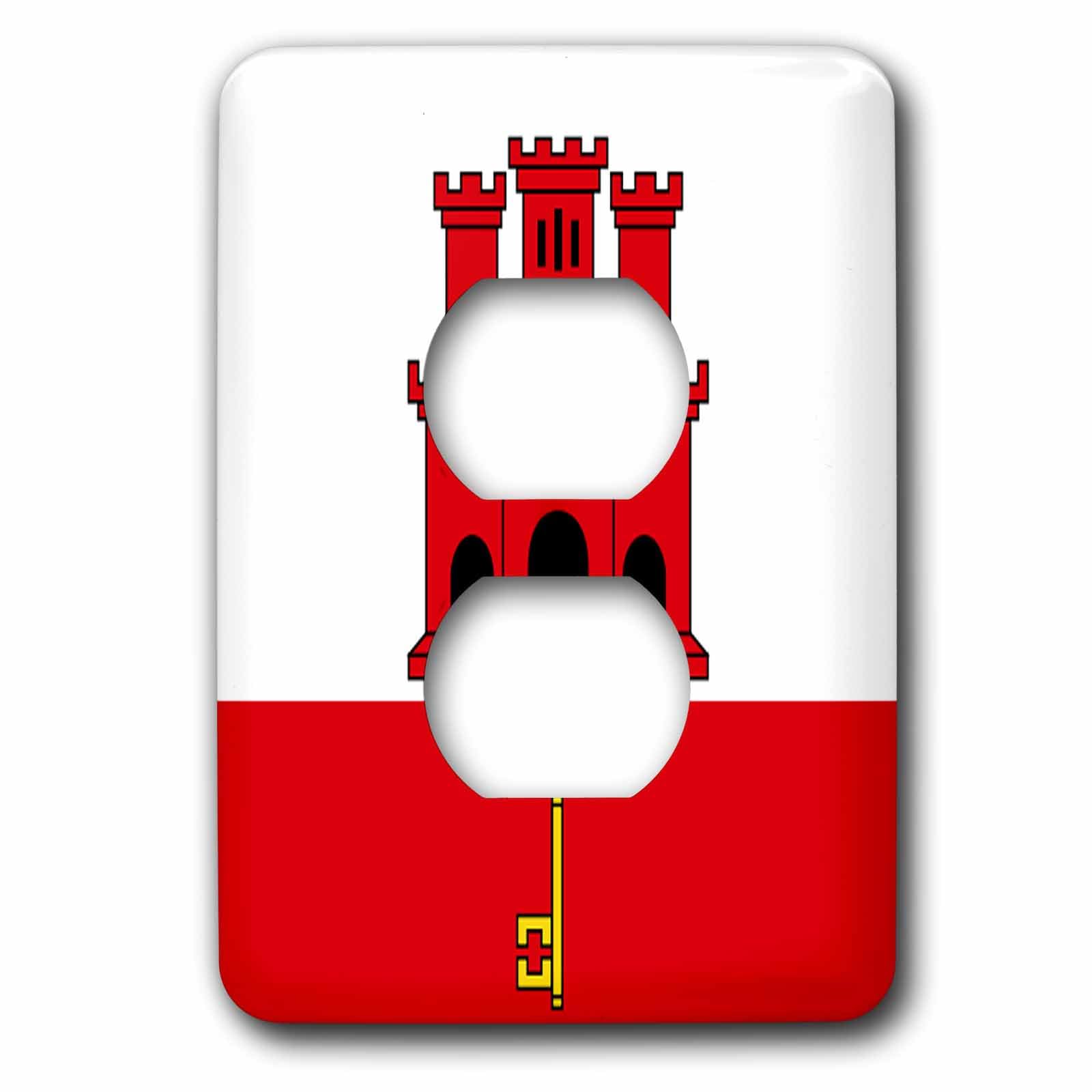 Gibraltar Drapeau 2 prises plaque de finition murale 3dRose lsp_31547_6