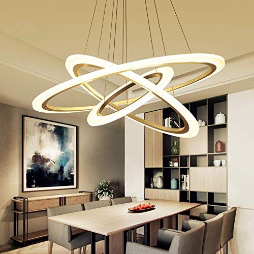 Preisvergleich Produktbild Kerzenleuchter Pendelleuchte Ring LED Hängeleuchte Küche Esszimmer Bar Zubehör Weiß Innenraum Acryl Lampenschirm Fernbedienung 1 Ring D40 cm