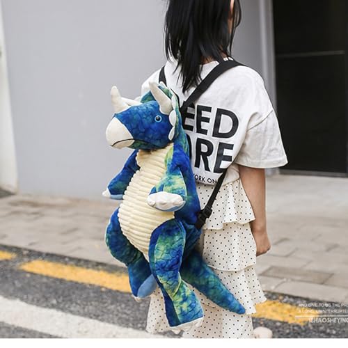 YUEHISY Dinosaurier- für, Plüschtier-Tasche für die Reiseschule, Verstellbarer Schultergurt für Komfort (Blue)