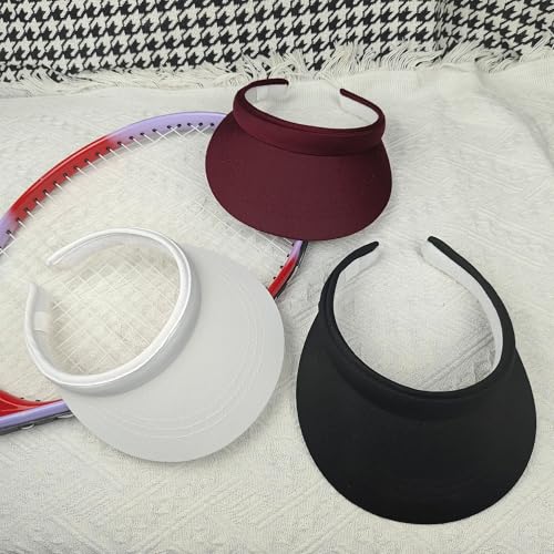Image of 3 Pack Sports Sun Visor Hat Women Men Adjustable Clip On Visors Outdoor Golf Beach Cap